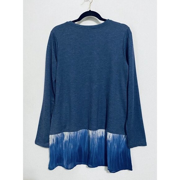 LOGO Lounge Lori Goldstein Womens Medium Ombre Chiffon Hem French Terry A269665 - Picture 4 of 8